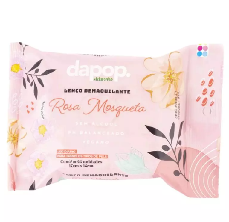Lenço demaquilante Rosa Mosqueta - Dapop