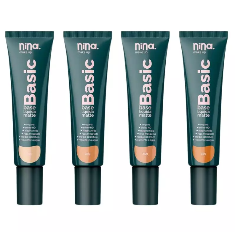Base líquida matte Basic - Nina Makeup